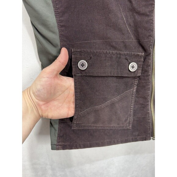 REI Riverstone Insulated Corduroy Vest Womens Large Brown Full Zip Wool Blend - Picture 5 of 8